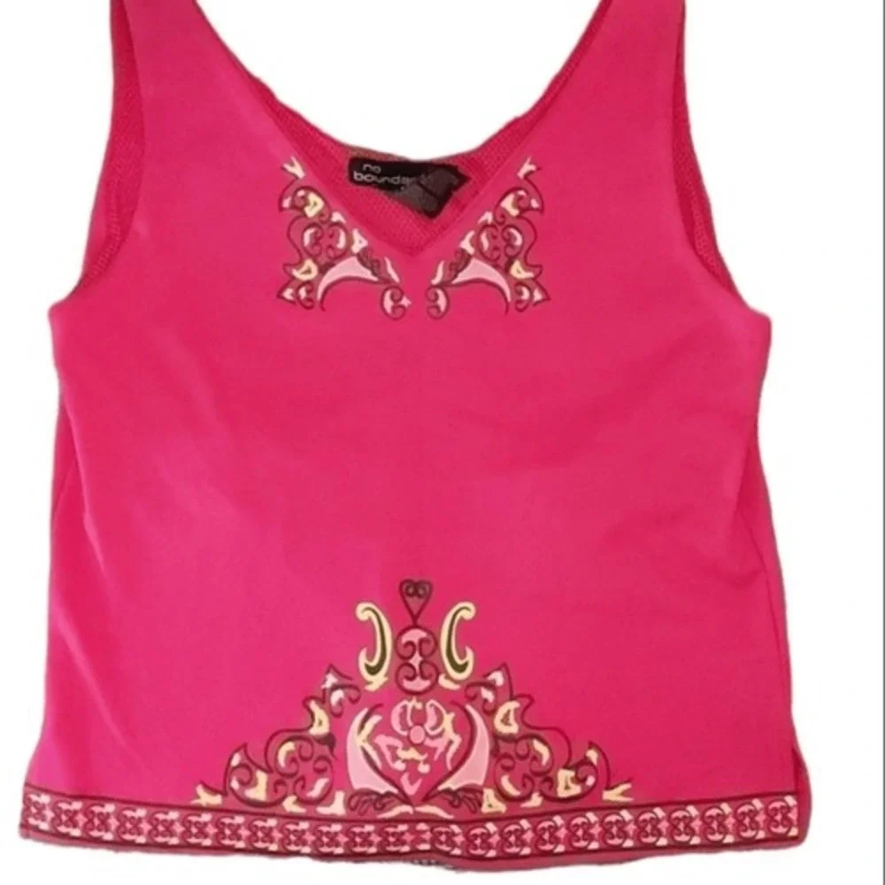 Y2K Vintage no boundaries  hot‎ pink tank top NWT